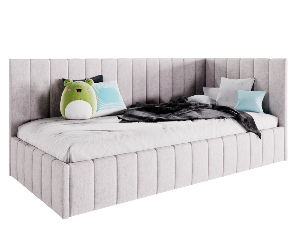 Polsterbett 100x200 cm, Jugendbett, Singlebett mit Bettkasten, ohne Matratze, DENIS SM 02 Polsterbett 100x200 cm, Jugendbett, Singlebett mit Bettkasten, ohne Matratze, DENIS SM 02