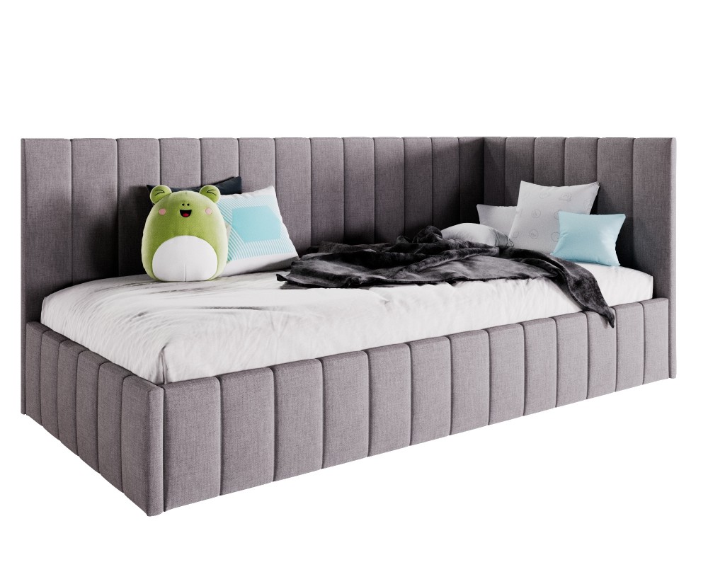Polsterbett 100x200 cm, Jugendbett, Singlebett mit Bettkasten, ohne Matratze, DENIS SM 02 Polsterbett 100x200 cm, Jugendbett, Singlebett mit Bettkasten, ohne Matratze, DENIS SM 02