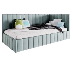 DENIS SM 02 Kinderbett 120x200 cm, Jugendbett, Polsterbett mit Bettkasten, ohne Matratze