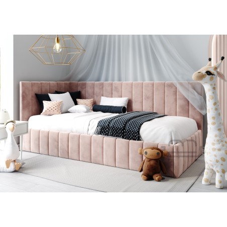 DENIS SM 02 Kinderbett 120x200 cm, Jugendbett, Polsterbett mit Bettkasten, ohne Matratze