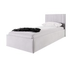 Polsterbett 80x200 cm, Einzelbett, Lattenrost mit Holzrahmen, OHNE Bettkasten, schmale vertikale Nähte, BARTEK SL01
