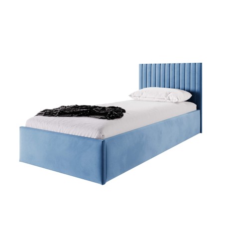 BARTEK SL01 Polsterbett 90x200 cm, Jugendbett, Lattenrost mit Holzrahmen, OHNE Bettkasten, schmale vertikale Nähte