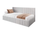 Einzelbett 90x200 cm ideal für Dachschräge - mit niedriger Rückenlehne, Bettkasten, ohne Matratze, Polsterbett NATAN SM 02 Einzelbett 90x200 cm ideal für Dachschräge - mit niedriger Rückenlehne, Bettkasten, ohne Matratze, Polsterbett NATAN SM 02