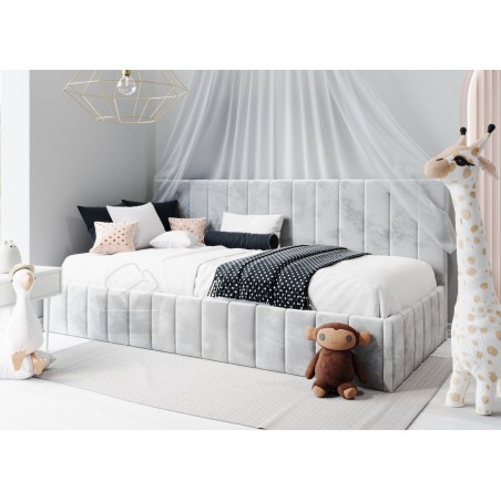 NATAN SM 02 Jugendbett 100x200 cm, Kinderbett, Polsterbett mit Bettkasten, ohne Matratze