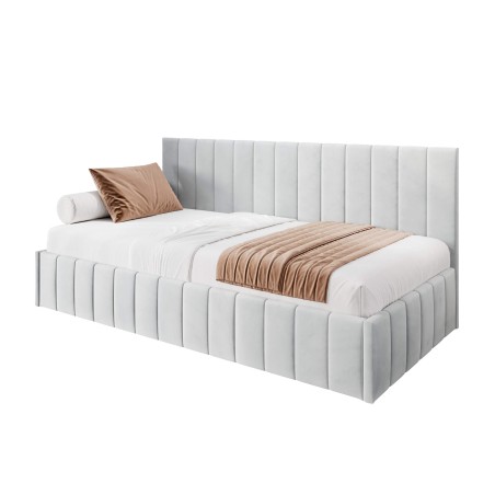 Designbett 120x200 cm mit Stauraum und niedriger Rückenlehne, ohne Matratze, Polsterbett NATAN SM 02
