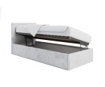 Jugendbett 100x200 cm für Dachschräge, Singlebett mit Bettkasten, Lattenrost mit Metallrahmen, DANIEL SM 02