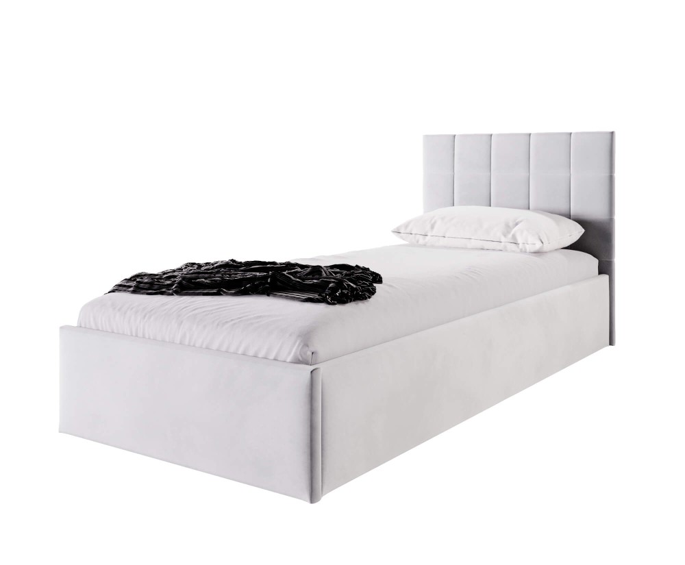 DANIEL SM02 Jugendbett 100x200 cm, Singlebett mit Bettkasten, Lattenrost mit Metallrahmen