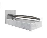 Jugendbett 100x200 cm für Dachschräge, Singlebett mit Bettkasten, Lattenrost mit Metallrahmen, DANIEL SM 02