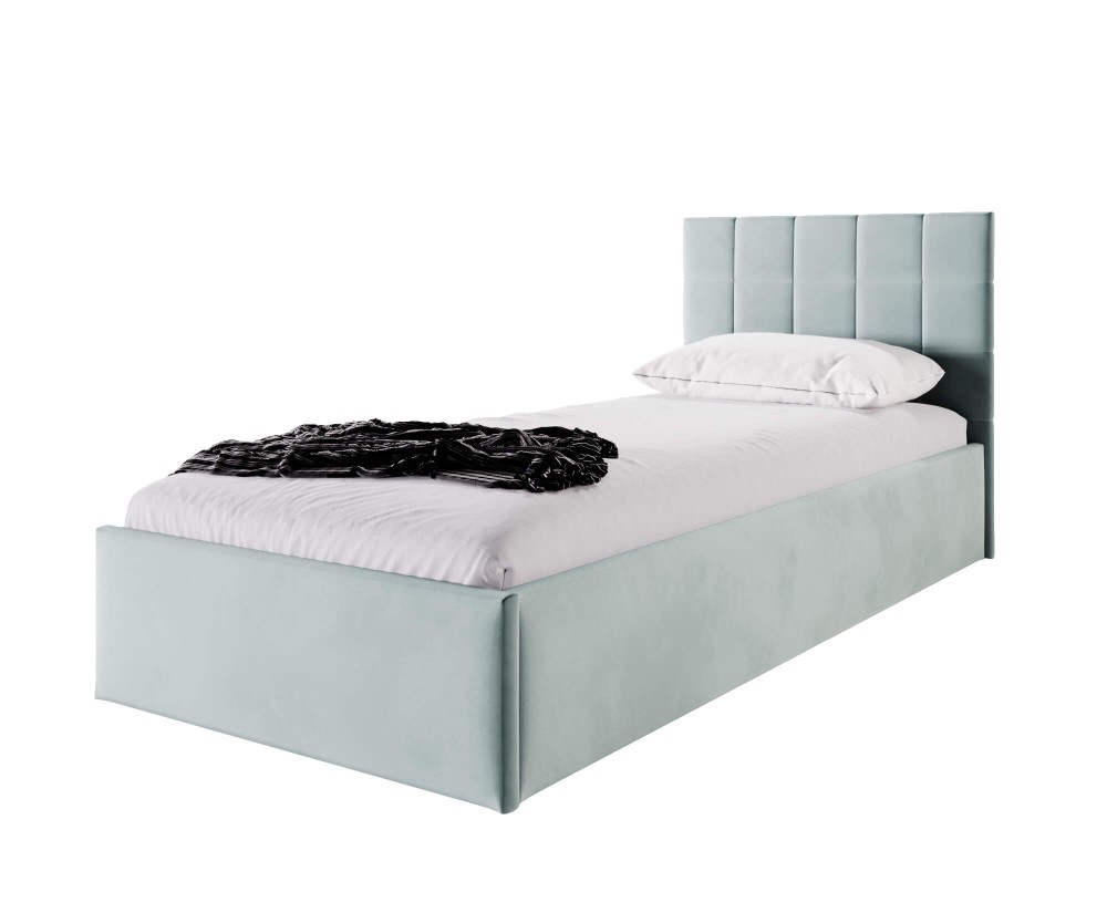 Einzelbett 120x200 cm, Singlebett mit Bettkasten, Lattenrost mit Metallrahmen, DANIEL SM02