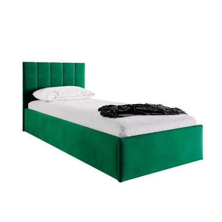 DANIEL SM02 Einzelbett 120x200 cm, Singlebett mit Bettkasten, Lattenrost mit Metallrahmen