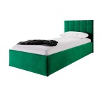 Einzelbett 80x200 cm, Polsterbett für Gästezimmer, Lattenrost mit Holzrahmen, OHNE Bettkasten, DANIEL SL01