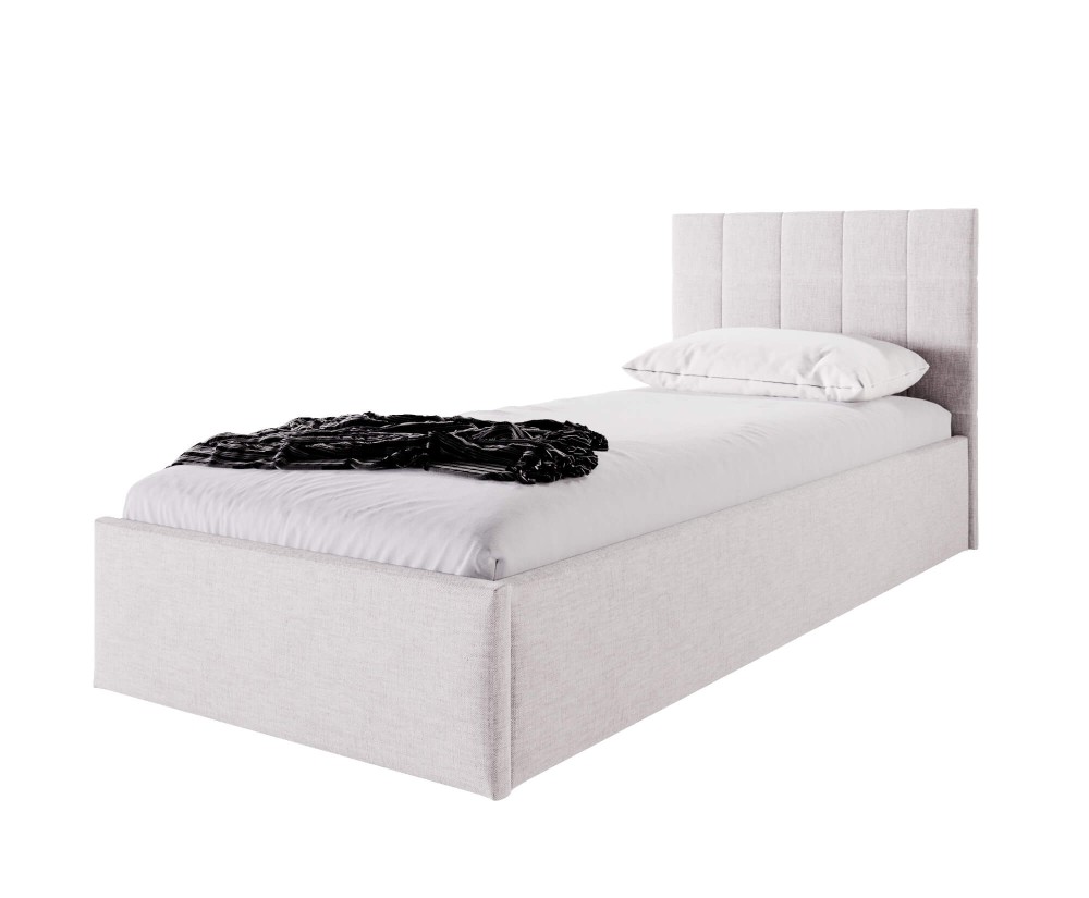 Einzelbett 80x200 cm, Polsterbett für Gästezimmer, Lattenrost mit Holzrahmen, OHNE Bettkasten, DANIEL SL01