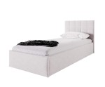 Einzelbett 80x200 cm, Polsterbett für Gästezimmer, Lattenrost mit Holzrahmen, OHNE Bettkasten, DANIEL SL01