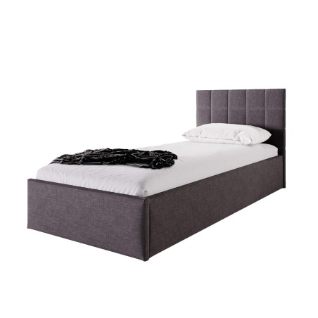 DANIEL SL01 Polsterbett 90x200 cm, Einzelbett, Lattenrost mit Holzrahmen, OHNE Bettkasten, Kopfteil mit Quadrat-Steppung