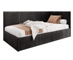 Einzelbett 90x200 cm, Jugendbett, Polsterbett mit Bettkasten, ohne Matratze, DYLAN SM 02