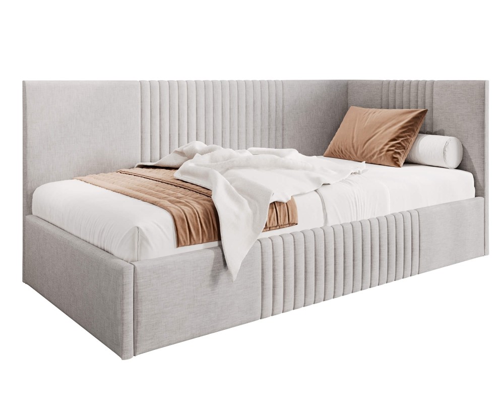 Designbett 120x200 cm, Jugendbett, Polsterbett mit Bettkasten, ohne Matratze, DYLAN SM 02