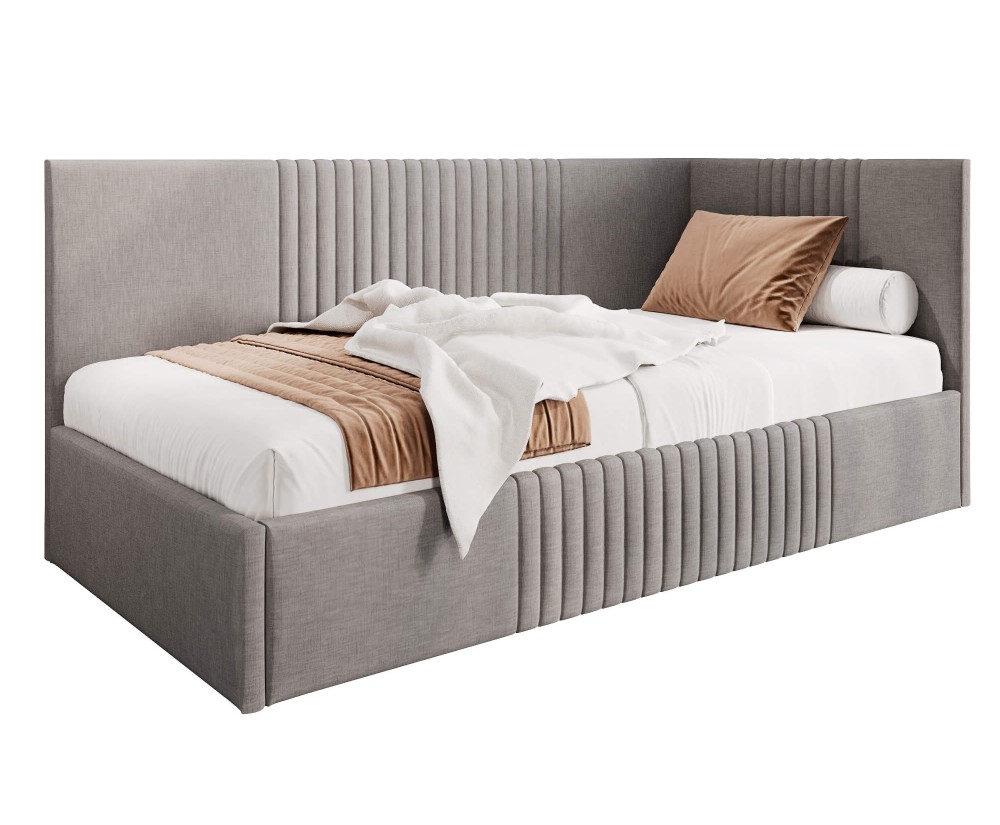Designbett 120x200 cm, Jugendbett, Polsterbett mit Bettkasten, ohne Matratze, DYLAN SM 02