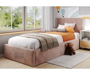 BORYS SL01 Polsterbett 90x200 cm, Einzelbett, Lattenrost mit Holzrahmen, OHNE Bettkasten