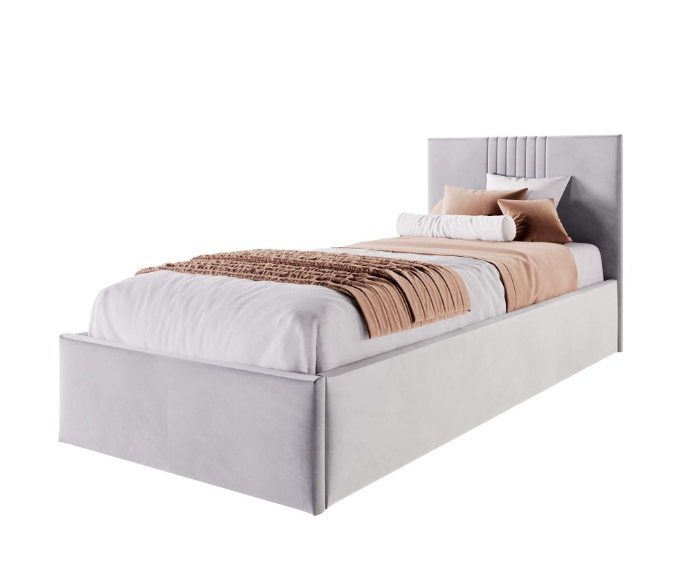 BORYS SM 02 Jugendbett 100x200 cm, Einzelbett, Lattenrost mit Metallrahmen, Bettkasten