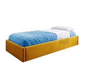 DIEGO SM 02 Minimalistisches Einzelbett 90x200 cm, Lattenrost mit Metallrahmen und Bettkasten, OHNE Matratze