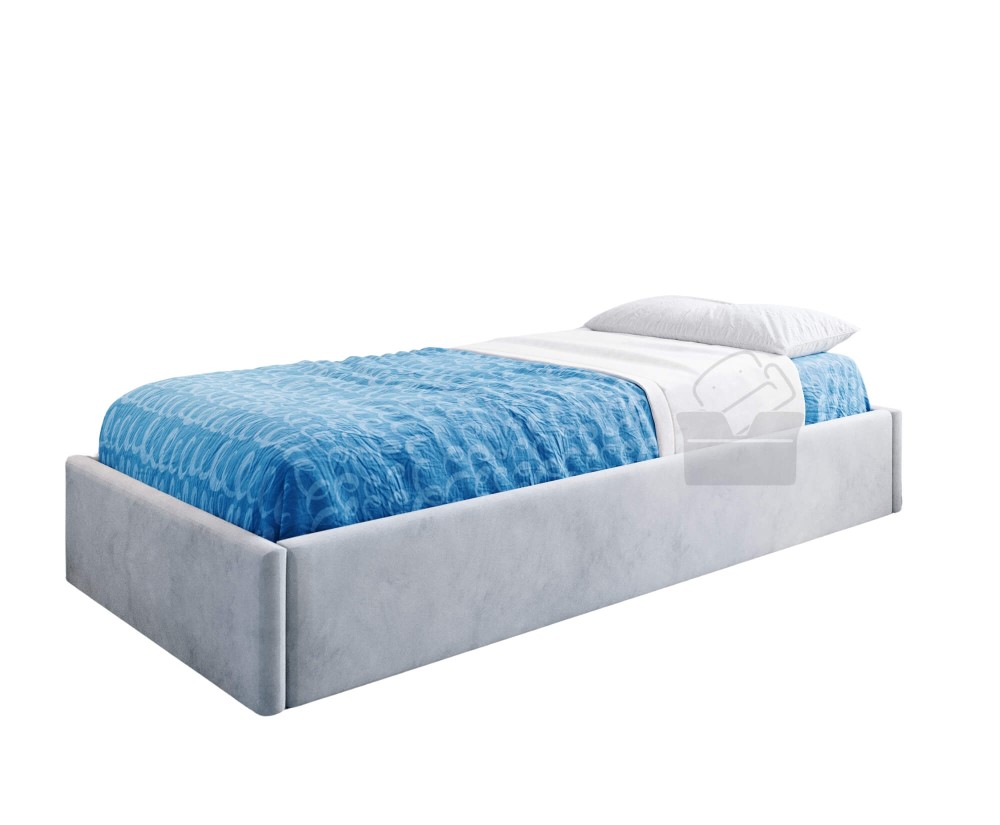 Modernes Einzelbett 100x200 cm, Lattenrost mit Metallrahmen und Bettkasten, OHNE Matratze, DIEGO SM 02