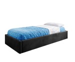 Modernes Einzelbett 100x200 cm, Lattenrost mit Metallrahmen und Bettkasten, OHNE Matratze, DIEGO SM 02