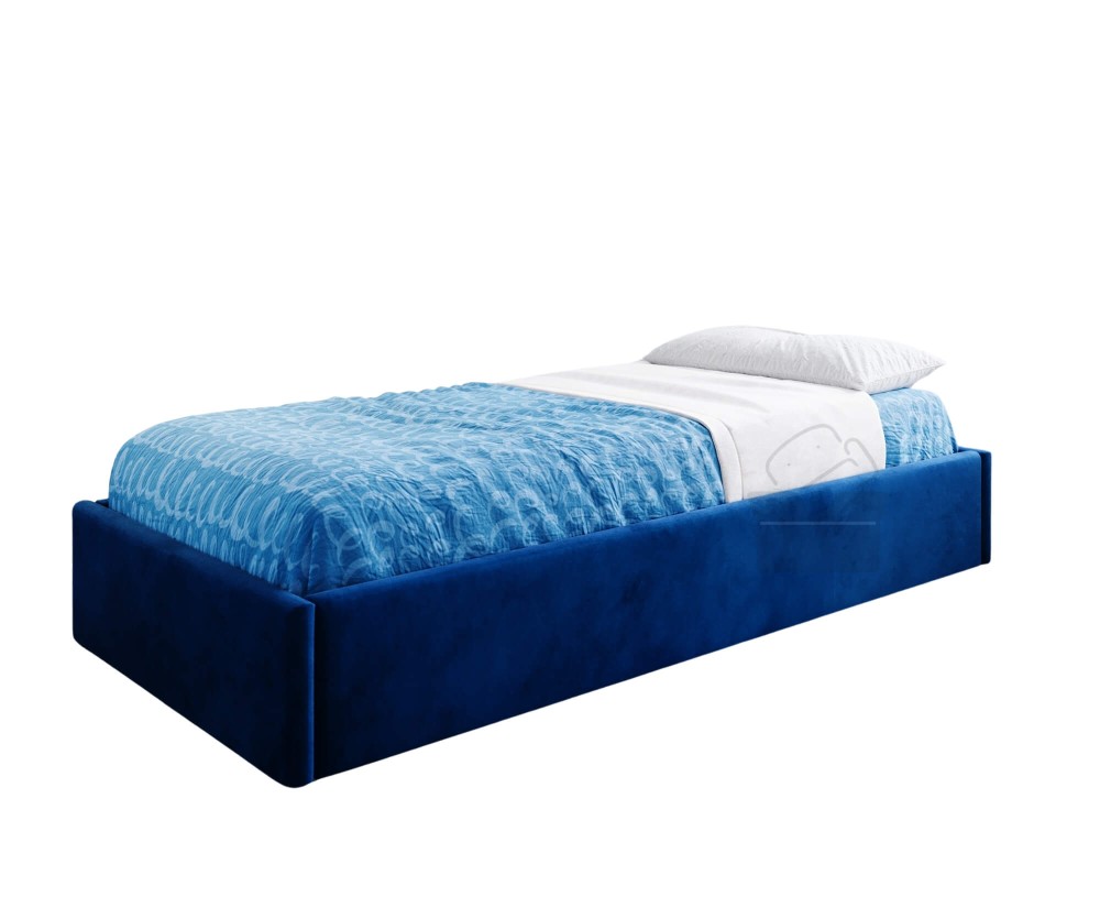 Modernes Einzelbett 100x200 cm, Lattenrost mit Metallrahmen und Bettkasten, OHNE Matratze, DIEGO SM 02