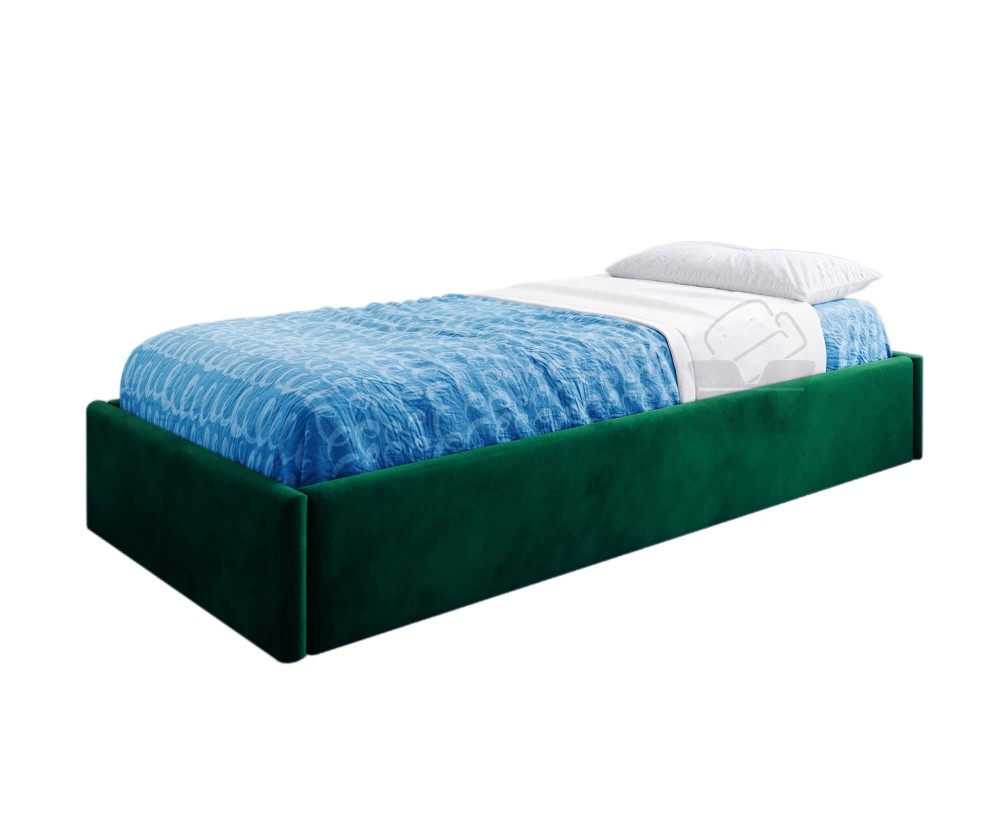 Modernes Einzelbett 100x200 cm, Lattenrost mit Metallrahmen und Bettkasten, OHNE Matratze, DIEGO SM 02