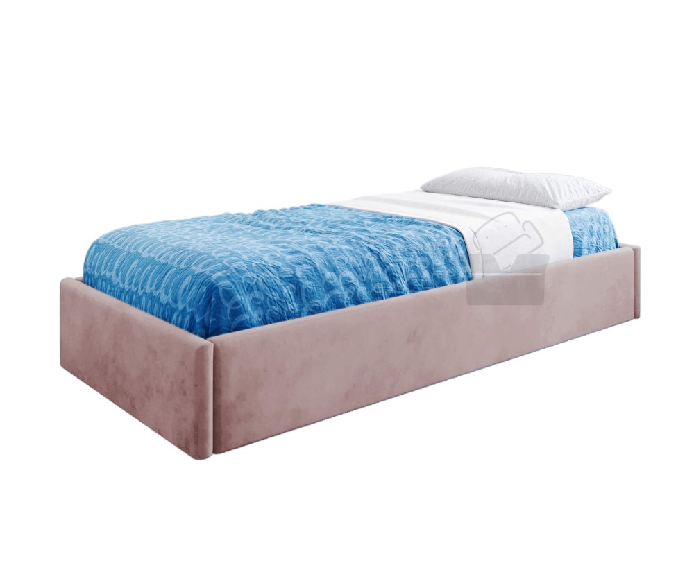 Modernes Einzelbett 100x200 cm, Lattenrost mit Metallrahmen und Bettkasten, OHNE Matratze, DIEGO SM 02