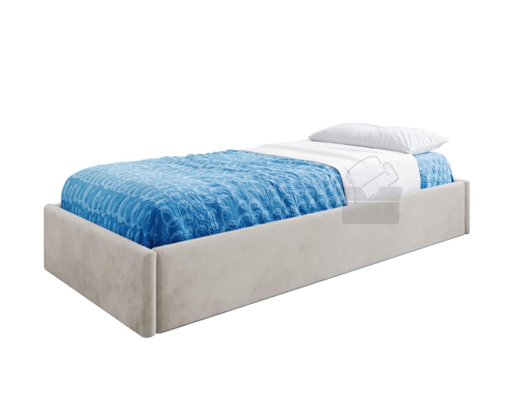 Modernes Einzelbett 100x200 cm, Lattenrost mit Metallrahmen und Bettkasten, OHNE Matratze, DIEGO SM 02