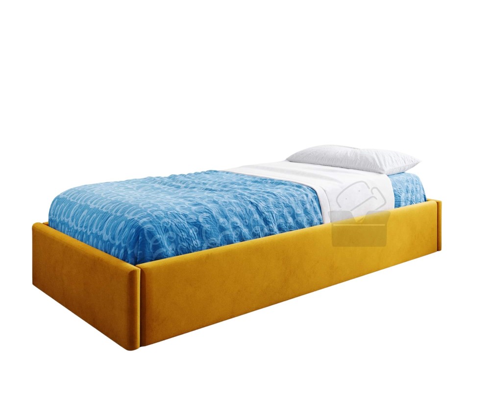 Modernes Einzelbett 100x200 cm, Lattenrost mit Metallrahmen und Bettkasten, OHNE Matratze, DIEGO SM 02