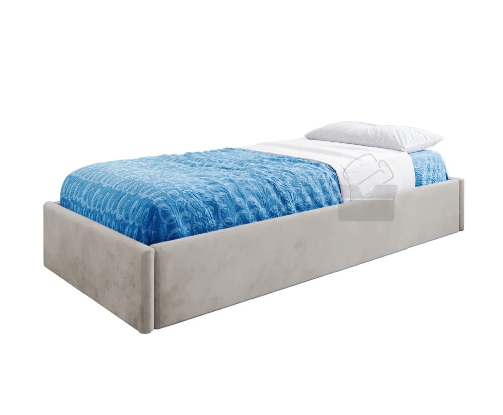 Modernes Einzelbett 100x200 cm, Lattenrost mit Metallrahmen und Bettkasten, OHNE Matratze, DIEGO SM 02