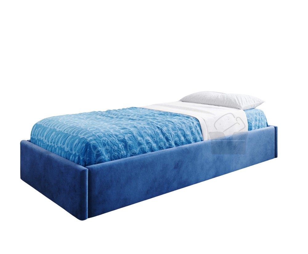 Modernes Einzelbett 100x200 cm, Lattenrost mit Metallrahmen und Bettkasten, OHNE Matratze, DIEGO SM 02