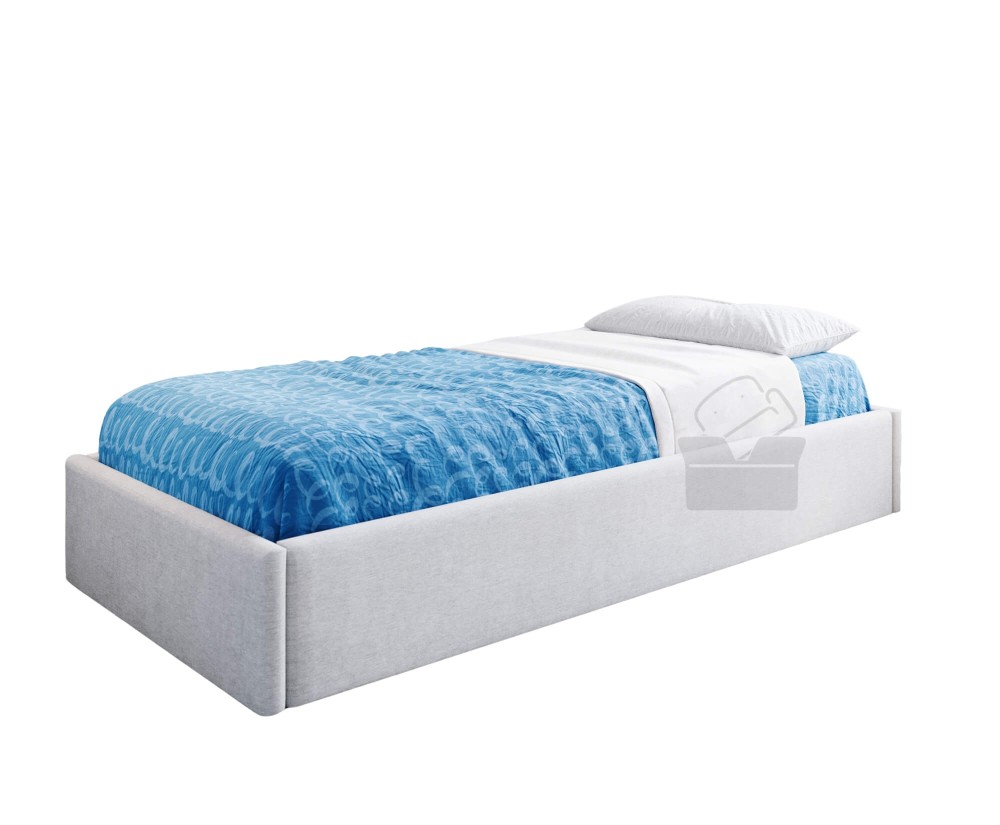 Modernes Einzelbett 100x200 cm, Lattenrost mit Metallrahmen und Bettkasten, OHNE Matratze, DIEGO SM 02