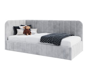 MARIO SL 01 Polsterbett 100x200 cm für Jugendliche, Einzelbett ohne Bettkasten, mit Lattenrost