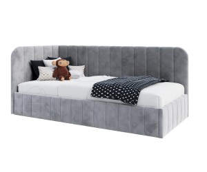 MARIO SL 01 Polsterbett 100x200 cm für Jugendliche, Einzelbett ohne Bettkasten, mit Lattenrost