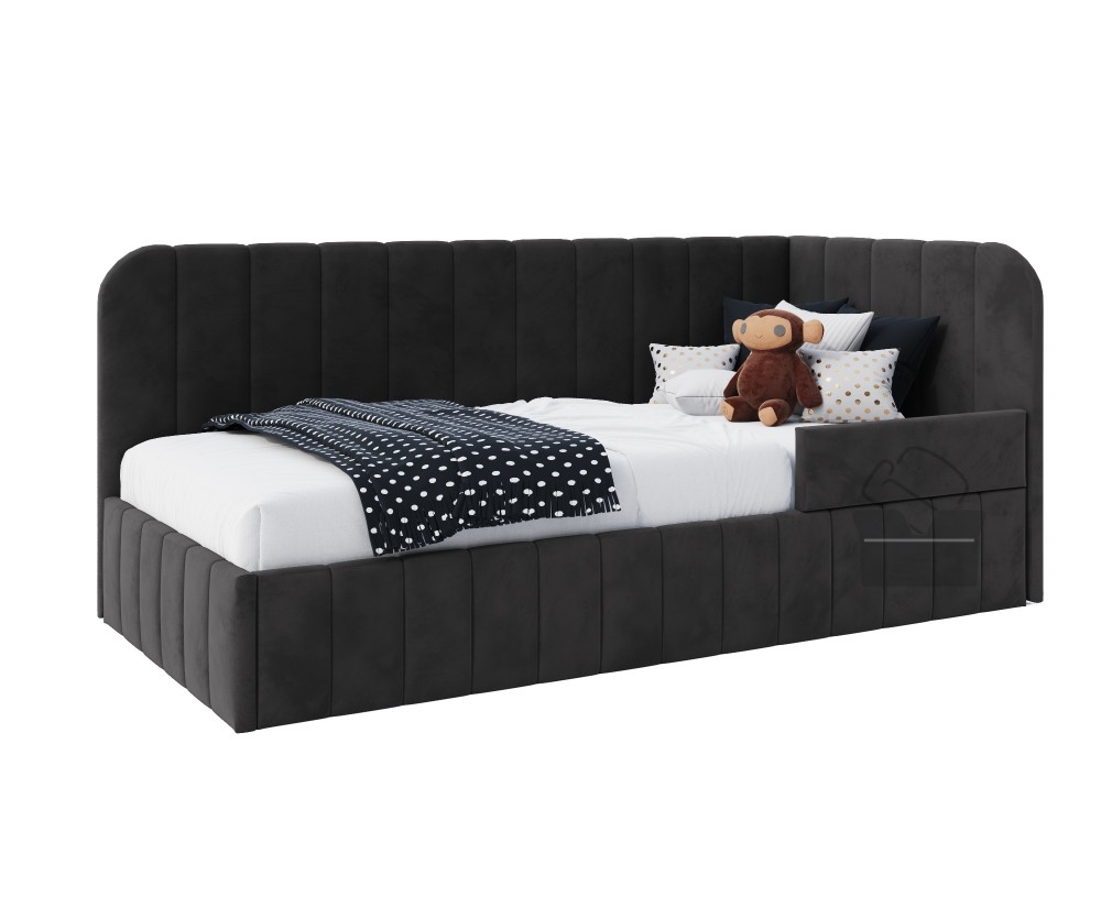 Polsterbett 90x200 cm mit RAUSFALLSCHUTZ, Bettkasten und Lattenrost, für Kinderzimmer, MARIO SM 02B Polsterbett 90x200 cm mit RAUSFALLSCHUTZ, Bettkasten und Lattenrost, für Kinderzimmer, MARIO SM 02B