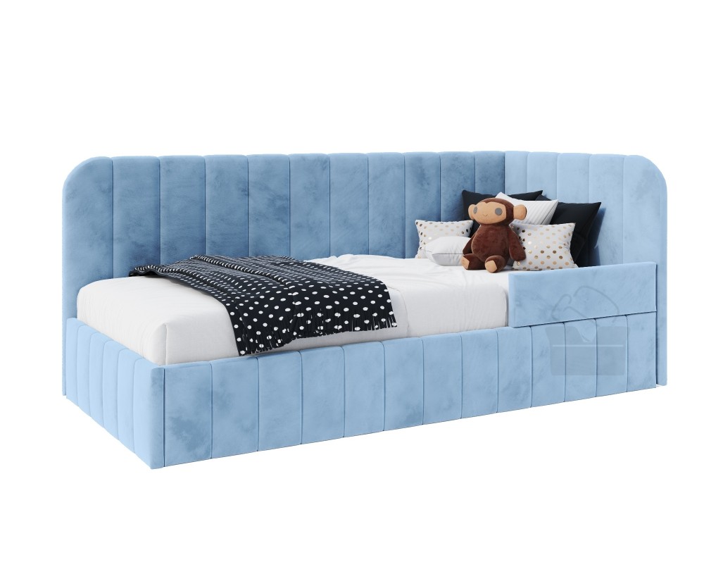 Polsterbett 90x200 cm mit RAUSFALLSCHUTZ, Bettkasten und Lattenrost, für Kinderzimmer, MARIO SM 02B Polsterbett 90x200 cm mit RAUSFALLSCHUTZ, Bettkasten und Lattenrost, für Kinderzimmer, MARIO SM 02B