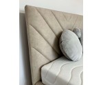 Einzelbett 90x200 cm mit Bettkasten, Lattenrost und pflegeleichtem Stoff, vom Fußteil geöffnet, Polsterbett AZURO S01 Einzelbett 90x200 cm mit Bettkasten, Lattenrost und pflegeleichtem Stoff, vom Fußteil geöffnet, Polsterbett AZURO S01