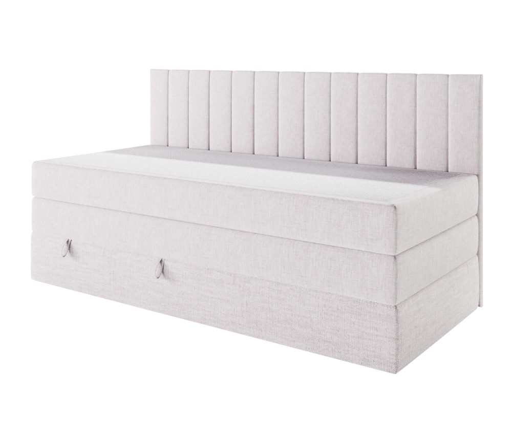 Kontinentalbett 100x200 cm mit Rückenlehne ideal für kleine Schlafzimmer, Einzelbett INTARO A12-2