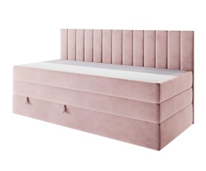 INTARO A12-2 Kontinentalbett 100x200 cm, Einzelbett mit Seitenblende ideal für kleine Schlafzimmer