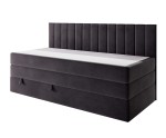 Boxspringbett 120x200 cm mit Stauraum, Rückenlehne mit dekorativen Nähten, Schlafzimmerbett INTARO A12-2 Boxspringbett 120x200 cm mit Stauraum, Rückenlehne mit dekorativen Nähten, Schlafzimmerbett INTARO A12-2