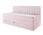 Boxspringbett 120x200 cm mit Stauraum, Rückenlehne mit dekorativen Nähten, Schlafzimmerbett INTARO A12-2