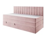 Boxspringbett 120x200 cm mit Stauraum, Rückenlehne mit dekorativen Nähten, Schlafzimmerbett INTARO A12-2 Boxspringbett 120x200 cm mit Stauraum, Rückenlehne mit dekorativen Nähten, Schlafzimmerbett INTARO A12-2