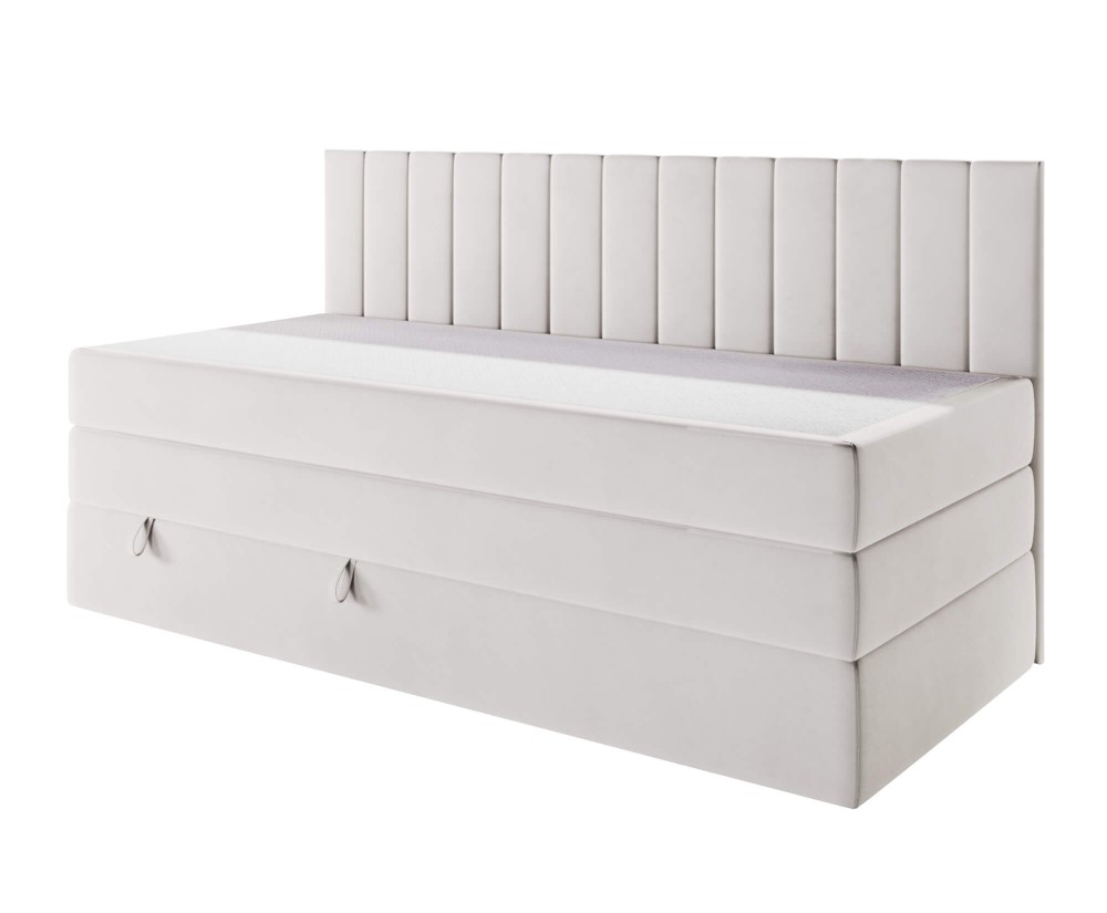 Boxspringbett 120x200 cm mit Stauraum, Rückenlehne mit dekorativen Nähten, Schlafzimmerbett INTARO A12-2 Boxspringbett 120x200 cm mit Stauraum, Rückenlehne mit dekorativen Nähten, Schlafzimmerbett INTARO A12-2