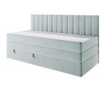 Boxspringbett 120x200 cm mit Stauraum, Rückenlehne mit dekorativen Nähten, Schlafzimmerbett INTARO A12-2 Boxspringbett 120x200 cm mit Stauraum, Rückenlehne mit dekorativen Nähten, Schlafzimmerbett INTARO A12-2
