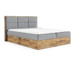 PRATO K11 Elegantes Kontinentalbett 120x200 cm, Ehebett mit Bettkasten, Kasten aus Holz