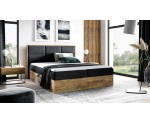 PRATO K11 Elegantes Kontinentalbett 120x200 cm, Ehebett mit Bettkasten, Kasten aus Holz