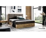 PRATO K11 Elegantes Kontinentalbett 120x200 cm, Ehebett mit Bettkasten, Kasten aus Holz