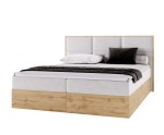 Elegantes Boxspringbett 140x200 cm, Ehebett mit Bettkasten, Kasten aus Holz, PRATO K11